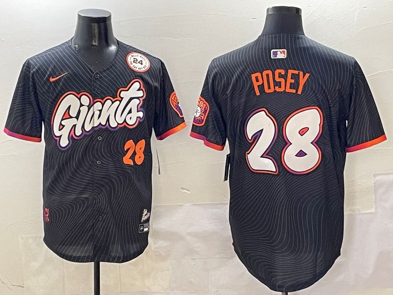 Men San Francisco Giants #28 Posey Black Second generation Joint Name Nike 2025 MLB Jersey style 12->san francisco giants->MLB Jersey